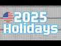 2025 Holidays Calendar and Observances
