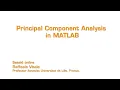 Principal Component Analysis in MATLAB