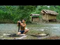 Download Lagu Abandoned boy builds outdoor kitchen, catches fish to cook