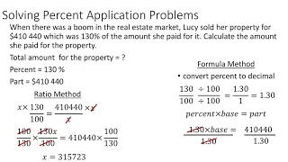 Solving Percent Application Problems