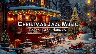 Snow Falling At Cozy Christmas Coffee Shop Ambience Sweet Christmas Jazz Music For Work Unwind 