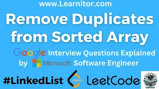 LeetCode 26 Remove Duplicates from Sorted Array C Solution Explained Optimized Solution