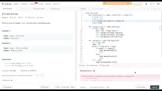 Leetcode 912 Sort an Array - Python merge sort