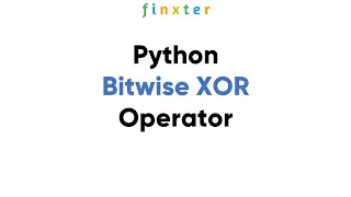 Python Bitwise XOR Operator