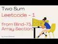 1 Two Sum Leetcode Easy in Hindi