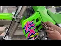 Kx500 Clarke oversized tank install before after supermoto 2stroke