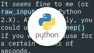 Correct way to pause a Python program