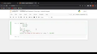 Python code to print the shape of the matrix Python tutorial in Hindi