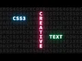 CSS Creartive Text Animation Effects Tutorial CSS Neon Light Text Typography
