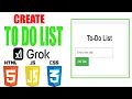Grok AI Coding Tutorial Create a Responsive To-Do List Project
