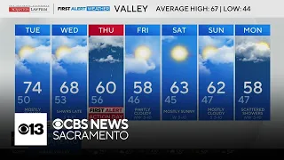 Monday evening Northern California weather forecast Nov 10 2025