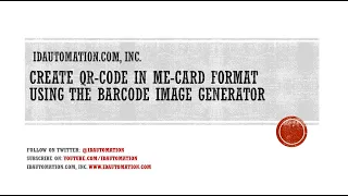 Create QR-Code in me-Card using the Barcode Image Generator