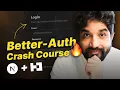Better-Auth Crash Course 2025 Build a Simple Secure Auth Step by Step Hindi Day