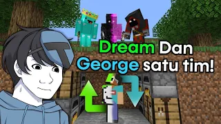 DREAM NGEGENDONG GEORGE? Minecraft Speedrunner Swap Vs 3 Hunters Reaction 