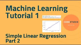 Machine Learning Tutorial 1 Simple Linear Regression Model Part 2