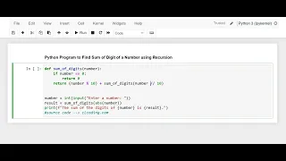 Day 20 Python Program to Find Sum of Digit of a Number using Recursion