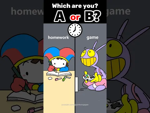 Which one are you?💬Team A or B?💬JAX vs POMNI Funny Animation #relatable #choose #school #homework
