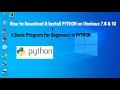 How to Download Install PYTHON on Windows 7 8 10 Learn To Code