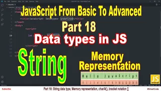 String memory representation String data type in JavaScript Part 18 JavaScript