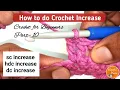 How to Increase in Crochet sc inc c inc dc inc BEGINNERS Series - Lesson 10