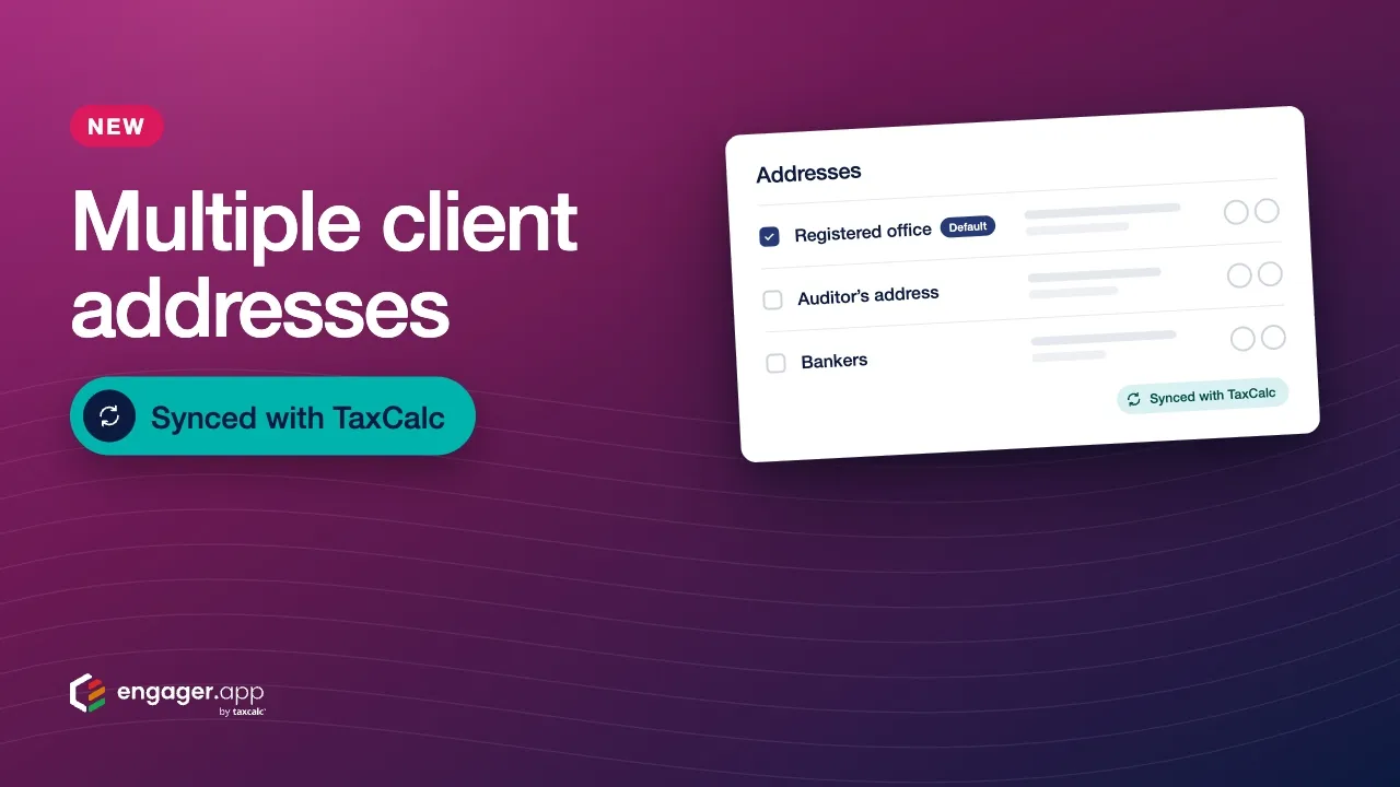 How to add multiple client addresses and sync them to TaxCalc