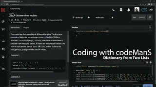 Codewars 7 kyu Dictionary from Two Lists Javascript