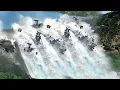 China recent: Overstroming stort chemische fabriek in, 48 miljoen mensen hongerig en boos