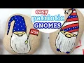 How to Paint Patriotic Gnomes DIY Gnome Stones Rock Painting 101