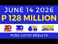 Lotto Result Today 9PM June 14 2026 PCSO