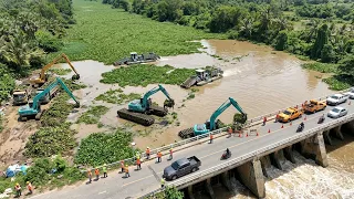 Heavy-Duty Cleanup: Removing Massive Floating Plants from the Dam
