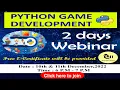 PYTHON GAME DEVELOPMENT WEBINAR