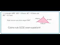 cosine rule GCSE past Question Paper using JavaScript