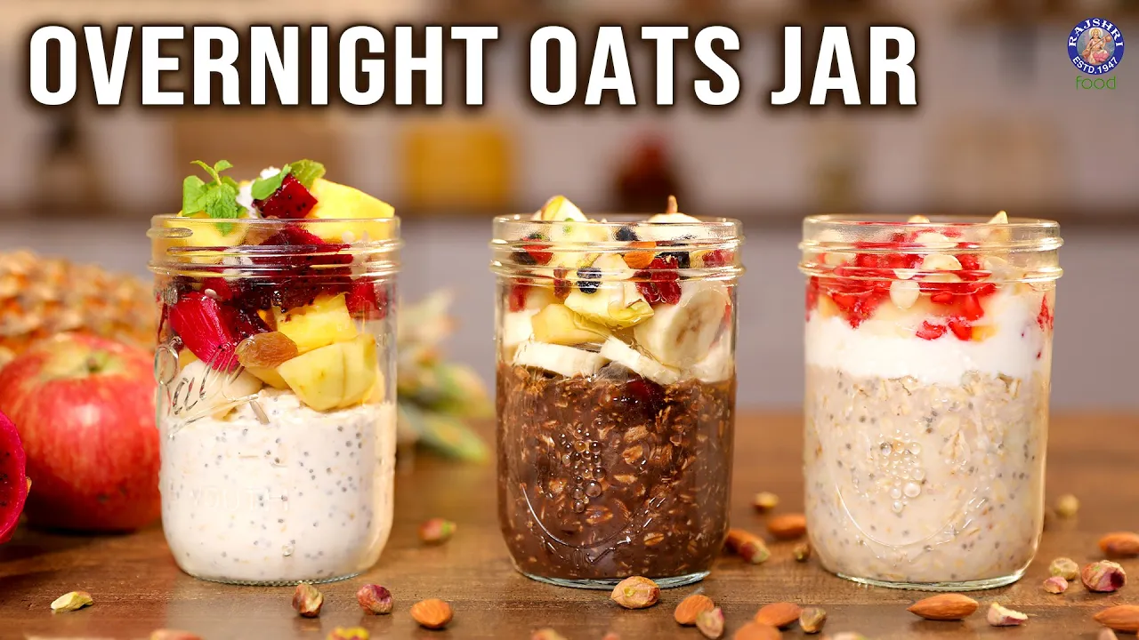 Overnight Oats Jar   Go To Breakfast Ideas   Oatmeal Breakfast For Work, College, Busy Mornings