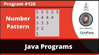 Java Program to print Number Pattern 55555 4444 333 22 1