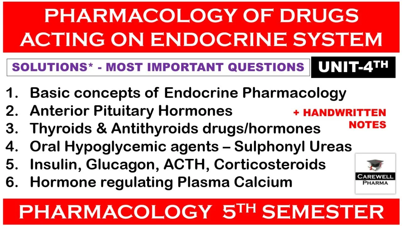 Solution || Pharmacology of drugs acting on endocrine system || Unit 4 || Pharmacology 5 sem
