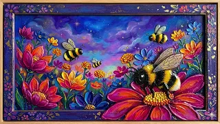 BEE-autiful Spring Flowers | Abstract | 4K Frame TV Art | screensaver