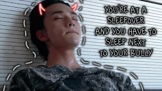 pov youre at a sleepover and you have to sleep next to your bully hyunjin asmr