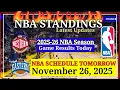 Lagu NBA STANDINGS TODAY as of November 25, 2025 | GAME RESULTS | NBA SCHEDULE November 26, 2025