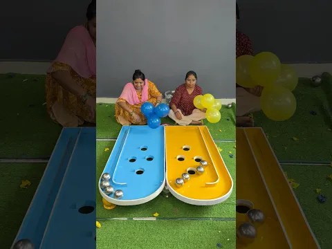 Steel ball roll challenge hit pop balloons game #shorts