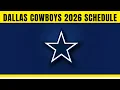 2026 Dallas Cowboys NFL Schedule Breakdown Game Times Dates Odds