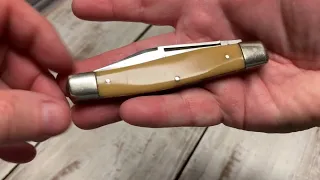 Jim Bowie Yellow Large Stockman pocket knife by Carl Schlieper of German Eye Brand vintage knife