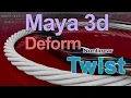 Deform Nonlinear TWIST en Autodesk Maya 3d