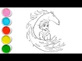 Elsa frozen Drawing and Colouring page for kids and toddlers Child art