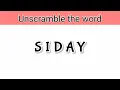 Can you unscramble these words Unscramble the word with hint