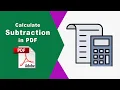 How to calculate subtraction in a pdf using Adobe Acrobat Pro DC
