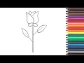 Roses Coloring Page How to Draw a Rose Easy Flowers Coloring Page