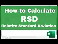 How to Calculate Relative Standard Deviation RSD in EXCEL
