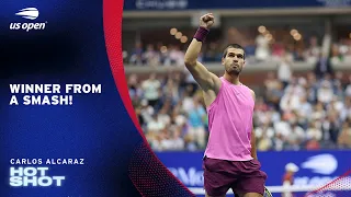 Carlos Alcaraz Hits a Winner off a Smash in the Final 2025 US Open