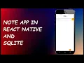 Create a Note App using React Native Expo and SQLite Database