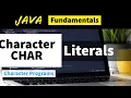 Java Character Literals Program JAVA Basic Programs Core Java Programs with Output